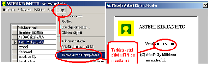 1 PÄIVITYKSEN ASENTAMINEN Suosittelemme päivityksen asentamista netistä, jotta saat aivan uusimman ohjelmaversion. Jos käytät cd:tä, laita se asemaan ja sulje kirjanpito-ohjelma.