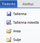 1(5) Ohjelmaikkunan osat Valintanauhan tärkeimmät välilehdet ovat Tiedosto, Aloitus, Lisää ja Sivun asettelu. Kuvassa näkyy Aloitus-välilehti.