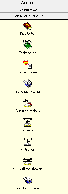 Apokryfit (neljäs painike ylhäältä: ) Apokryfit sisältää kirkolliskokouksen vuonna 2007 hyväksymän uuden apokryfikirjojen käännöksen.