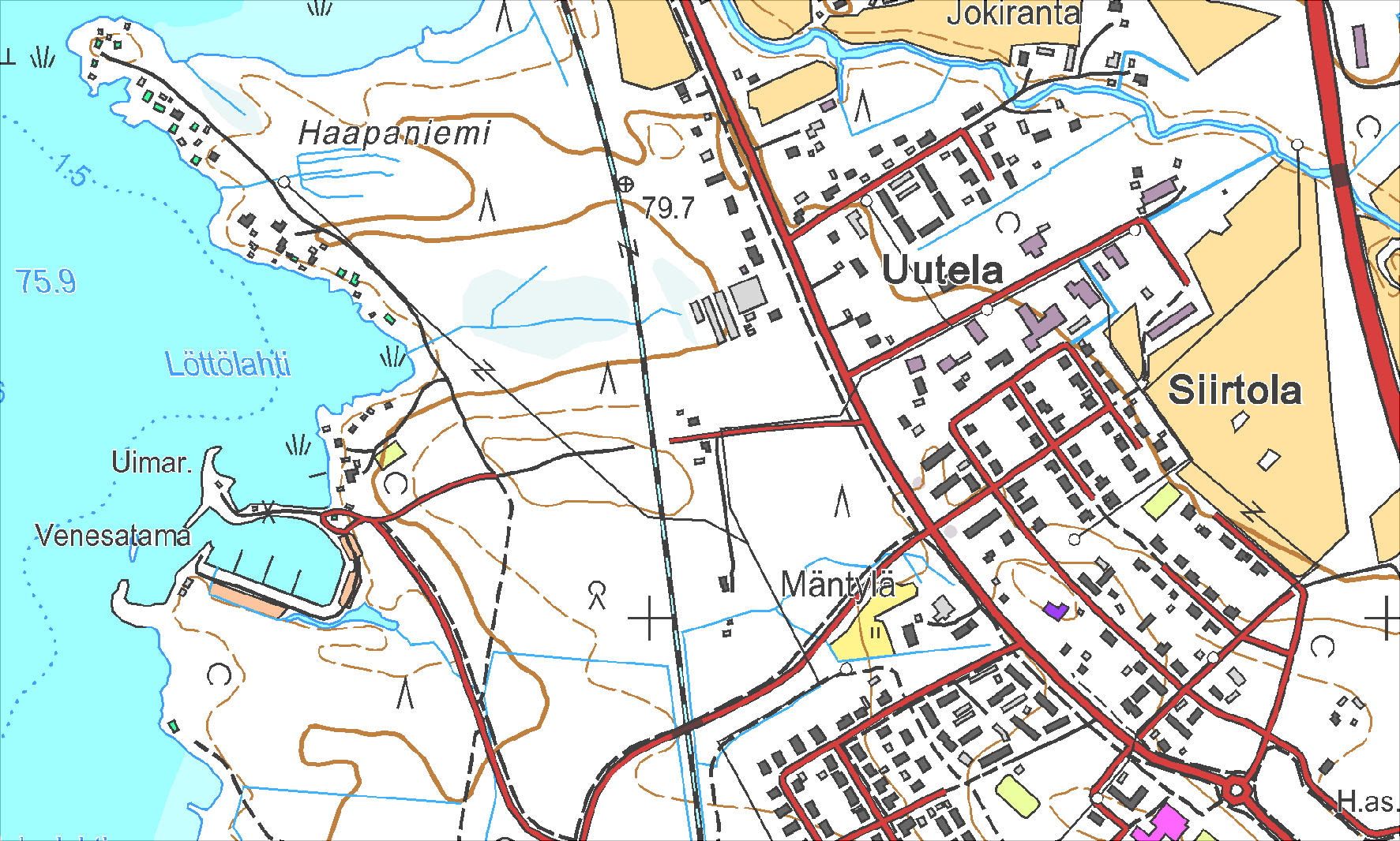 Sivu 5/10 500 m Kuva 3. Kartoitusreitit ja pisteet Reijolan osayleiskaava-alueen koillisosassa. Karttamerkkien selitykset kuvassa 1.