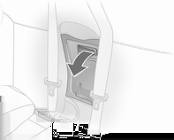 72 Säilytys Tavaratilan suurentaminen, TwinTop Lastausalue takaistuinten välissä Ennen kuin palautat selkänojan pystyasentoon, vie turvavyö vyönohjaimiin, jotta se ei vaurioidu.