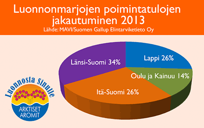 Metsämarjojen poimintatulot (teollisuuspoiminta) Lähde: