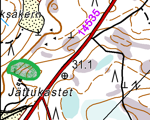 Kartta 9. Jättukastetin kallio. 9.4.
