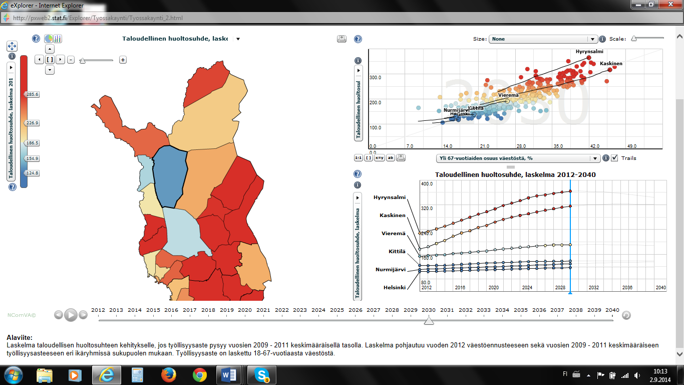 heikennykset huoltosuhteessa tapahtuvat ennusteiden mukaan Etelä-Savossa, Pohjois-Karjalassa, Kainuussa ja Lapissa.