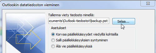 Valitse oma postilaatikkosi (Mailbox My Name) Huom! Postilaatikon nimi voi olla muutakin muotoa. Esim Omat kansiot (Personal folders), sähköposti osoitteesi (pop-protokolla) tai Postilaatikko.