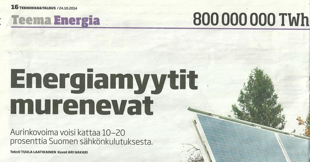 Aurinkosähkö on kilpailukykyistä