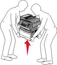 VAARA LOUKKAANTUMISVAARA: Noudata näitä ohjeita, jotta et vahingoittaisi ketään tai tulostinta: Katkaise tulostimesta virta ja irrota virtajohto pistorasiasta.