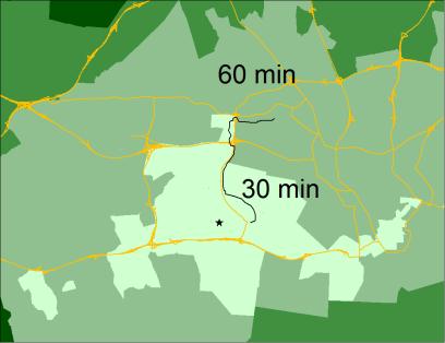 4.3. Saavutettavuustarkastelut Työn aikana laadittiin asukkaiden saavutettavuustarkastelut joukkoliikenteellä Tapiolaan, Otaniemeen, Keilaniemeen ja Leppävaaraan.