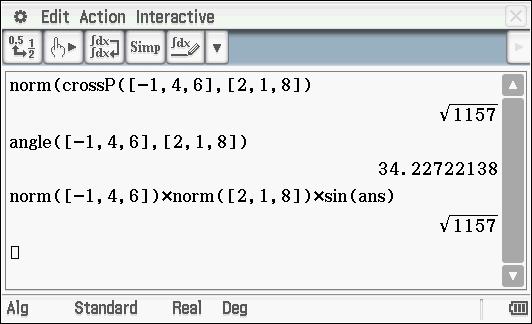 9.9 Suunnikas Suunnikkaan pinta-ala A rajoittuu vektoreihin ja ja se saadaan lausekkeesta, missä on vektorien ja välinen kulma ( 0 ).