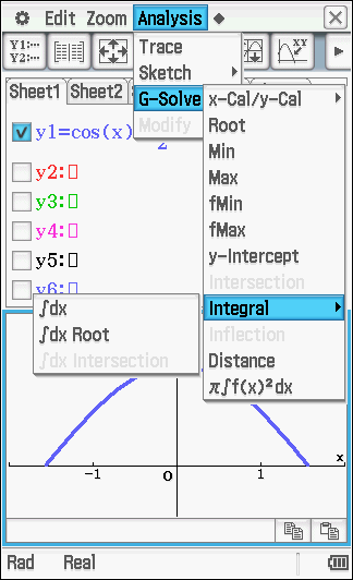 Piirrä h:n kuvaaja, joka määritellään h( x) sin x, kun x [0,3 ] Kirjoita abs tai käytä Math2-valikosta löytyvää symbolia.