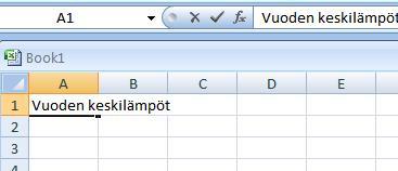 Excel Nimi-kenttä Cancel-painike Enter-painike Funktio-painike Kaavarivi Kaavarivi Tietoa syötetään soluun A1 Kuva 5. Excel: Automaattisen täytön vaihtoehdot esiin ponnahtavasta valikosta Kuva 6.