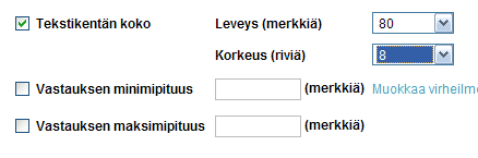 Webropol-esimerkki jatkuu Avoimien vastausten käsittely nopeutuu, jos on käytettävissä Webropolin lisämoduuliin kuuluva Text Mining -toiminto.