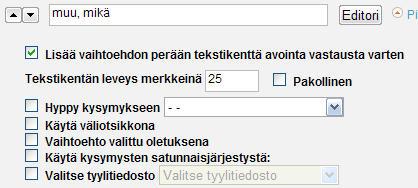 Esimerkkejä Webropolilla toteutetuista