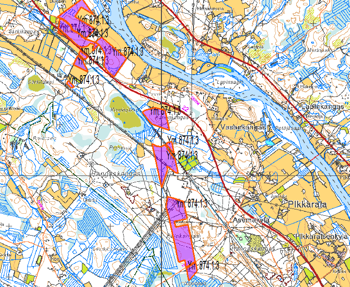 Esimerkki Kangastalon yhteismetsä 564-874-1-3 n.