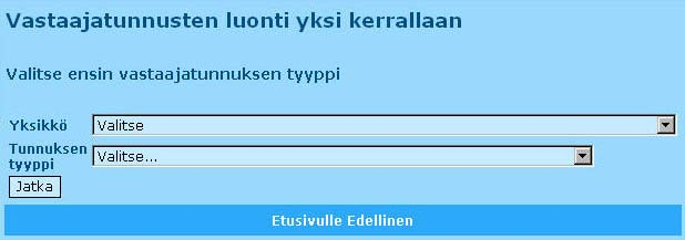 2.2.3 Vastaajatunnukset Tällä toiminnolla voidaan luoda vastaajatunnuksia, joilla kyselyihin pääsee vastaamaan. 2.2.3.1 Luo manuaalisesti Tällä toiminnolla tehdään opiskelijoille yksi kerrallaan vastaaja tunnuksia, joiden avulla he pääsevät vastaamaan kyselyihin.