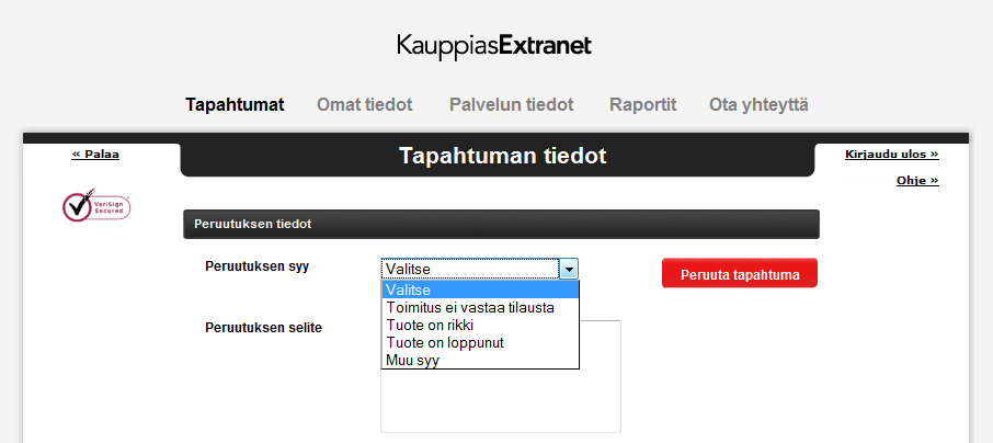 6(6) KauppiasExtranet Tapahtuman peruutus Lähetystunnuksen muokkaus Jos haluat lisätä lähetystunnuksia, mutta olet kuitannut jo antaneesi kaikki, toimi seuraavasti: Paina KauppiasExtranetin