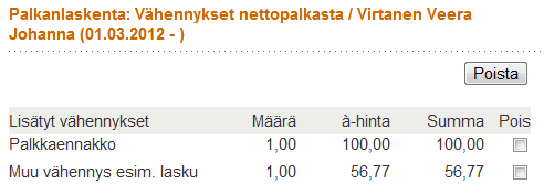 140 Veeran työsuhde on alkanut 1.3.2012, joten maaliskuussa ansaittu palkka kuuluu vielä 31.3.2012 päättyneen lomavuoden ansioon.