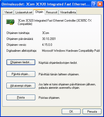 KRTT Oulu Windows XP mallikoneen asetukset 2008 Kimmo Rousku sivu 24(28) 9. Hae ja päivitä uusimmat laiteohjaimet: a. emolevyn piirisarjalle b. näytönohjaimelle kaikista tärkein c. verkkokortille d.