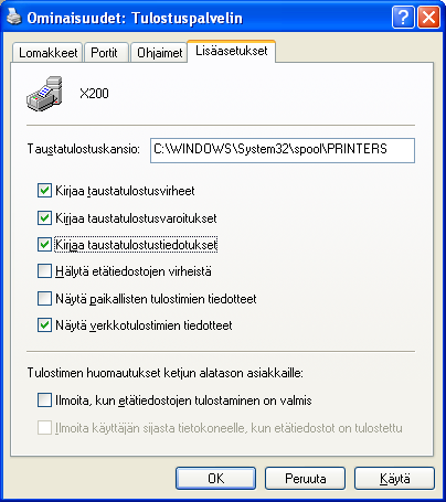 KRTT Oulu Windows XP mallikoneen asetukset 2008 Kimmo Rousku sivu 25(28) 10.
