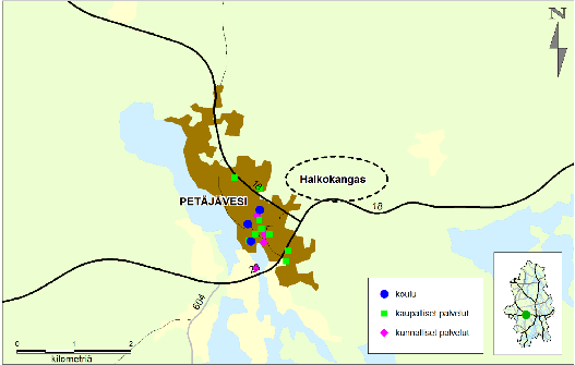 5.6 Halkokankaan omakotitalonäyttelyalue, Petäjävesi 5.6.1 Alueen esittely Ekotaajama-hankkeeseen kuuluu yhtenä osana Petäjäveden Halkokankaan omakotitalonäyttelyalueen arviointi.