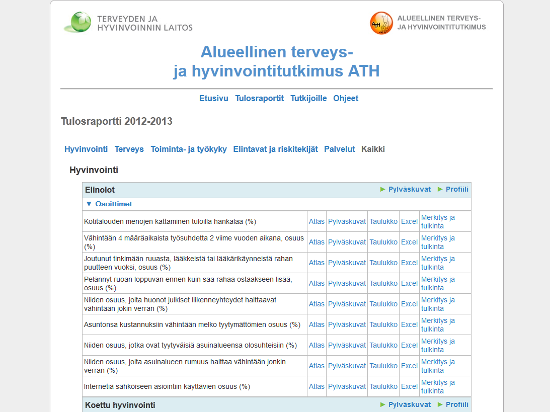 3. Avaa tulokset V ja