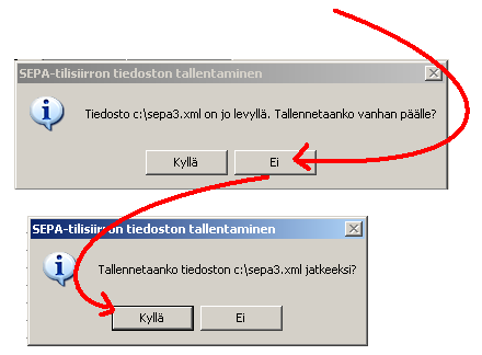 SEPA-MAKSUTIEDOSTO SEPA-maksutiedoston nimeen ei enää tule väkisin xml-tarkennetta, joten tiedoston voi nimetä vapaammin eri pankkien vaatimusten mukaisesti.