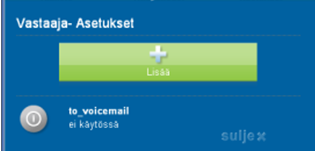 Elisa Oyj Elisa Ring 18 (52) 3.4.2 Vastaaja-asetukset Vastaaja-asetuksiin pääset valitsemalla asetukset välilehdeltä Vastaaja-asetukset -kuvake (katso Kuva 29).