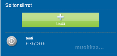 Elisa Oyj Elisa Ring 24 (52) Kuva 44 Soitonsiirrot Soitonsiirron voi kytkeä käyttöön tai poistaa käytöstä valitsemalla pallo-ikoni (vihreä käytössä; harmaa ei käytössä (katso Kuva 45).