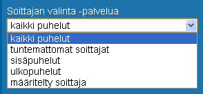 Elisa Oyj Elisa Ring 34 (52) Kuva 70 Uusi Soittajien valinta sääntö 2 Valitse mitkä puhelut ohjataan tämän Soittajien valinnan säännön mukaan valitsemalla "Soittajan valinta-palvelua""