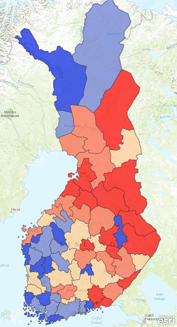 Yritysten määrä (yrityskanta) suhteessa keskiväkilukuun vuosina 2008-2012 Yrityskanta korkein pienillä noin alle 30 000 asukkaan seuduilla ja kasvukeskusten ulkopuolella TOP 6: 1. Tunturi-Lapin 2.