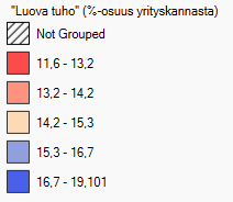 yksittäisillä teollisuusseuduilla TOP 6: 1. Helsingin 2. Oulun 3. Jyväskylän 4.