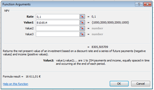 Nykyarvomenetelmä ja Excel Nettonykyarvofunktion lyhenne Excelissä on NPV Tätä funktiota käytettäessä summat voivat vaihdella kausittain Oletuksena on, että maksut suoritetaan aina jakson
