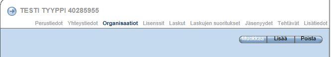 Henkilötietojen kytkeminen organisaatioon Lisätyn henkilön tiedot on kytkettävä lisäksi myös organisaatioon. Ns.