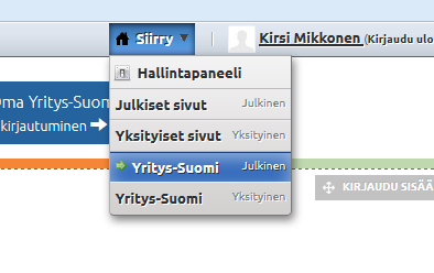 Siirry sisällöntuotantosovellukseen kohdasta Kirjaudu tästä sisällönhallintaan - Sisällöt.