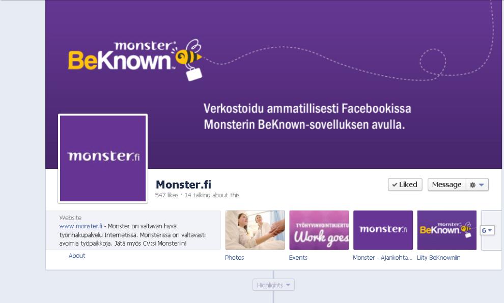 Työpaikkanäkymä Facebookissa BeKnown mahdollistaa työpaikkojesi lisäämisen vaivattomasti myös yrityksesi Facebook -sivulle Edellä mainittujen toimenpiteiden jälkeen työpaikkasi tulevat