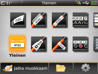 Aloitusnäyttö Aloitusnäytössä näkyvät kaikki tarraeditorisovellukset. Siitä voit aloittaa tarrojen luomisen määrättyjä käyttötarkoituksia varten.
