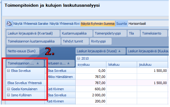 CSI Lawyer 2.7 Käyttöohje (141/146) Nelosalueella hyllyllä on varalla olevia kenttiä, joita voidaan raahata kaava-alueelle ja kaava-alueelta olevia kenttiä takaisin hyllylle.