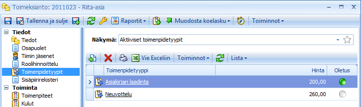 CSI Lawyer 2.7 Käyttöohje (51/146) Valuutta: osapuolen valuutta kyseisessä toimeksiannossa, mikäli eroaa oletuksesta. Valuutta voi olla eri maksajilla eri.