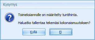 CSI Lawyer 2.7 Käyttöohje (65/146) Kun laskulle on tehty kokonaismuutos, ei sen laskutuskautta tai tulostusjärjestystä voida enää muuttaa.