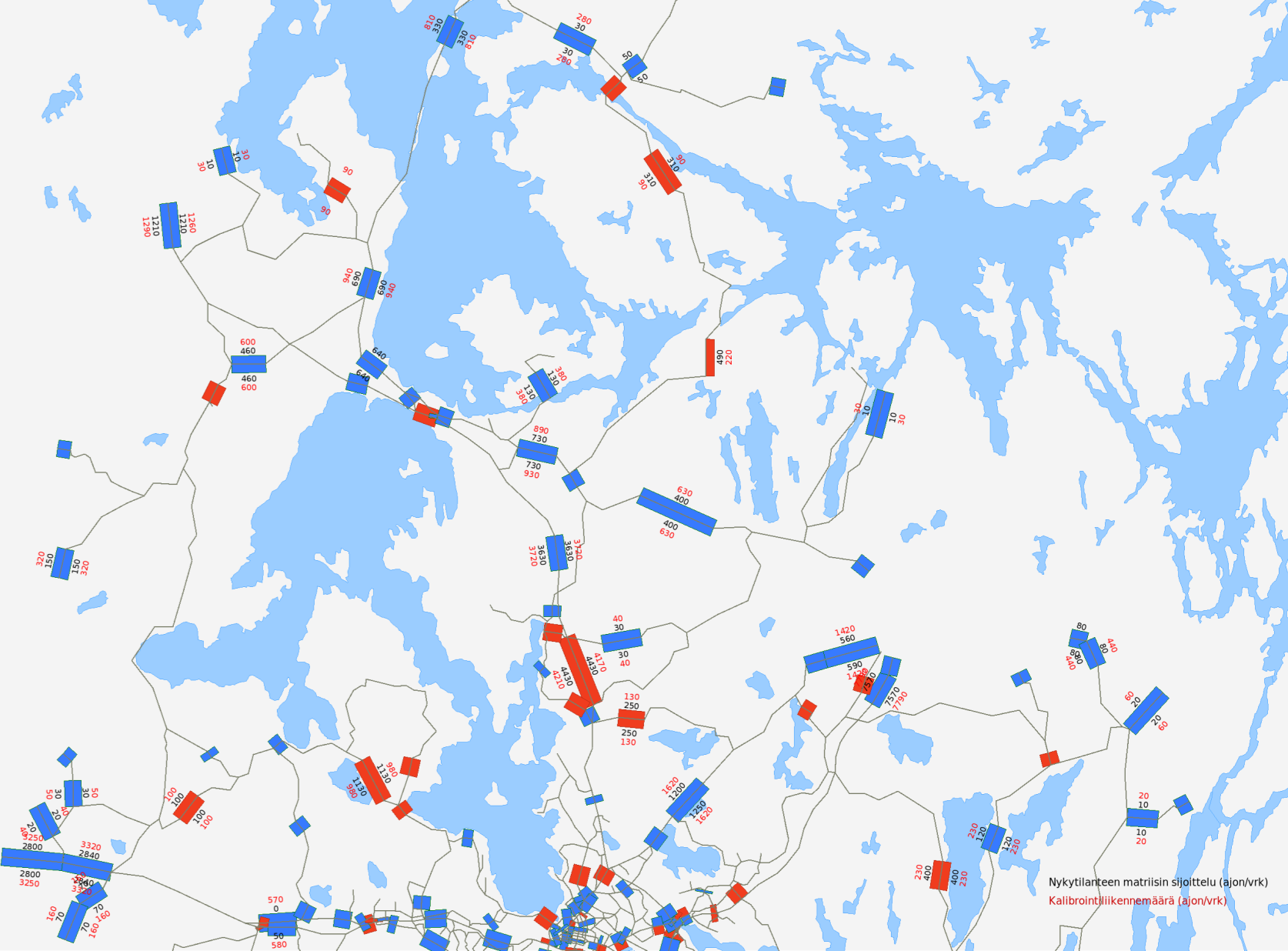 58 Lahden seudun liikennemalli LIITE 3. KALIBROINTILIIKENNEMÄÄRÄT LIITE 3.