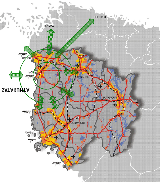 1.2 Satakunta ja Länsi-Suomi Satakunta liittyy aluerakenteellisesti sekä Länsi-Suomen allianssin maakuntien Pohjanmaa, Etelä- Pohjanmaa, Keski-Suomi ja Pirkanmaa) sekä Etelä-Suomen liittouman