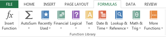 Excel 2013 Kaavat 8 7. Rajaa funktioon tarvittava alue tai kirjoita argumenttikenttiin argumenttien arvot tai soluviittaukset. Argumentit näkyvät kaavarivillä.
