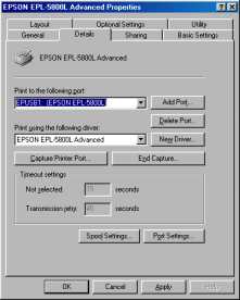 Using.fm 2/27/02 4. Napsauta nuolta kohdassa Print to the following port (Tulosta porttiin).