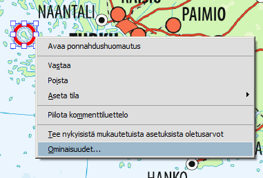 1) Soikiotyökalu esimerkiksi kohteiden merkitsemiseen: 1) Valitse työkalu 2) Piirrä hiirellä ympyrä haluamaasi kohtaan.