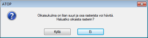 suora (aloitus- ja lopetuspiste). Hiiren vasemmalla painikkeella naksautetaan siis sekä aloitus, että lopetuspisteen kohdalla (ks. yllä oleva kuva). Vastaa seuraavaan kysymykseen Kyllä.