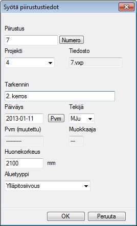 Vektorikuvien käsittely Piirustuksen tallennus Aktiivisena olevan piirustuksen tallennus valmiiseen projektiin.