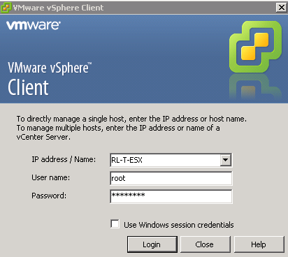 61 IPv6 poistetaan käytöstä ja palvelin käynnistetään uudelleen. Uudelleenkäynnistämisen jälkeen voidaan halutessa muodostaa etäyhteys isäntäkoneelle VMware vsphere Client-ohjelmalla.