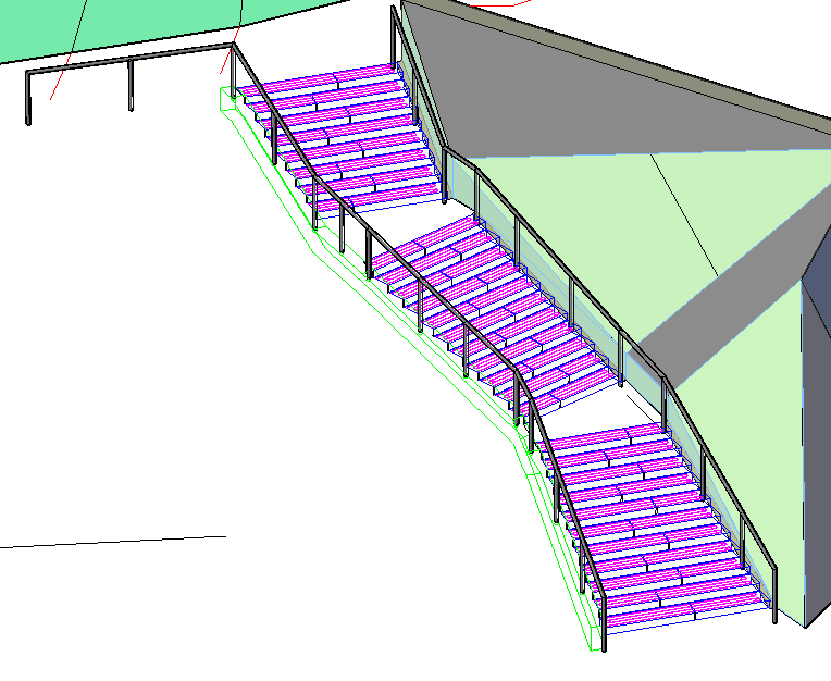 28 (67) Kuva 28. Raudoitettuja betonielementtejä. 2.2.3 Tekla Structures -tietomallin luominen Portaat Projektissa mallinnettiin viisi portaikkoa.