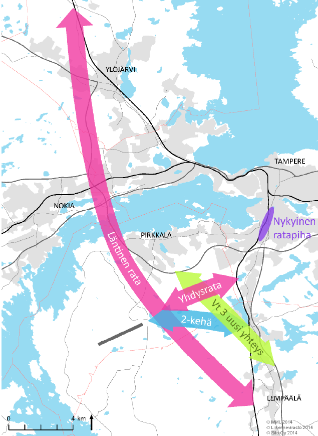 Selvityksen sisältö Maakuntakaavaluonnoksen taustaselvityksessä tarkasteltu kyseisten väylien ja näihin liittyvän maankäytön vaihtoehtoja tarkoituksena: löytää sijainti Lempäälästä Rajasalmen kautta