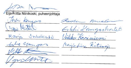 Tilinpäätöksen allekirjoitukset Ylivieskassa 1.